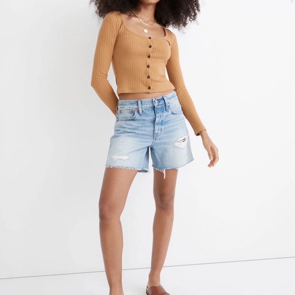 NWOT Madewell Relaxed Mid-Length Denim Shorts - Size 27 - Picture 1 of 4